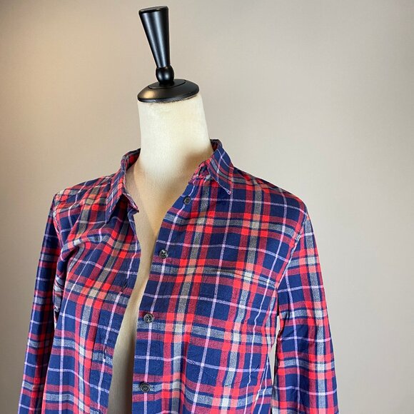 NWT J Crew Factory Plaid Boy Fit Shirt Womens' Size Small - Picture 4 of 13